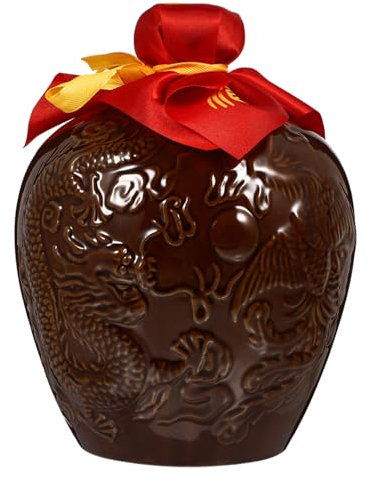 LALADEFIEE Ceramic Wine Bottle Storage Container for Brandy Whiskey Rum Vintage Design Jar Lid Tap