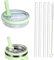 1 pièce de rechange couvercle de paille de rouleau de 40 OZ pour Stanley quencher 1.2l, kit de couvercle de rouleau réutilisable avec 4 pailles et 1 brosse de nettoyage (Vert, 40oz)