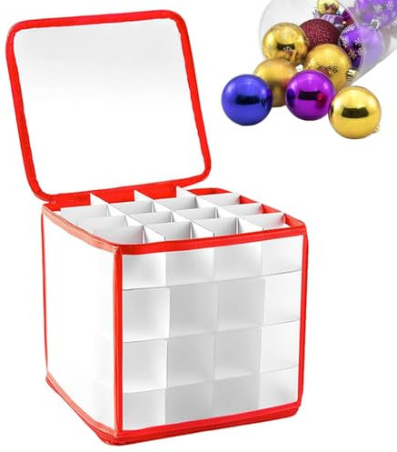 Scatola Portaoggetti Per Palline Di Natale, Scatola Portaoggetti Per Decorazioni Natalizie, Scatola Porta Palline Di Natale, Organizer Addobbi Albero Di Natale Per Contenere 64 Palline Natale