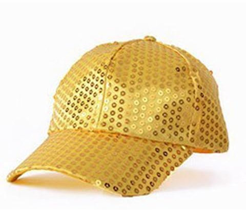 Generisch Glitzer Hut Baseball Partyhüte für Damen und Herren, Erwachsene Unisex Pailletten Hut Baseball Cap Baseballkappe Glitzerhut für Karneval Mottoparty Disco Verkleidung Hip Hop
