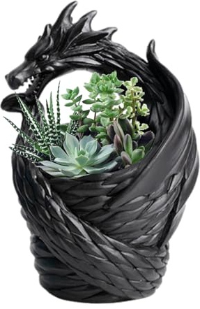 Blumenvase, Dekovase Drache, dekorative Vase mit Drachenmotiv, dekorative Vase im Landhausstil für Wohnzimmer, Schlafzimmer und Tisch
