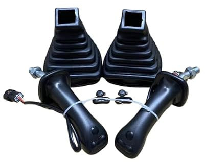 Ysislybin Bagger-Joystick-Kit, 2 Stück 3-Tasten-Joystickgriffe für Bagger ABS und Aluminiumlegierungen Griffsatz Joystick für Minibagger Minibagger Zubehör für Dh Dx150 215 225 300 370-9c