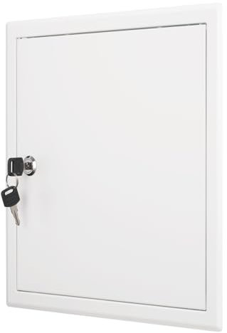Revisionsklappe 30x30 cm Stahl - 1 mm starke Ausführung mit Schließzylinder - weiß - MW multi werkzeug
