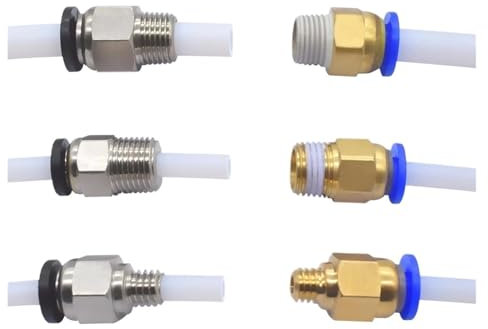 5 stücke Schnellspann-befestigung PC4-01 PC6-01 PC4-M6 Gerade Pneumatische Fitting Push-Anschluss Fütterung 1,75/3,0mm Filament PTFE Rohr 2/4mm(Blu,PC4-M6)