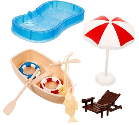 SOPOTUTU 1 Ensemble Piscine Miniature pour Maison de Chaise Bateau Décoration pour Modèles Miniatures