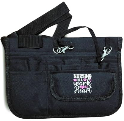 XtraHardy Gürteltasche für Krankenschwestern, 13 Taschen, Hüfttasche für Scheren, Pflege-Set, Werkzeug, Bauchtasche, Unisex, Krankenschwestern, Schürze, Hüfttasche für medizinische Scheren, Pflege-Set