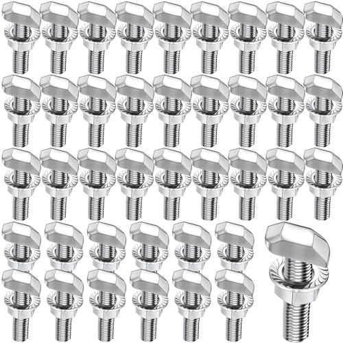40 Stück M6x30MM Hammerkopfschrauben, Edelstahl A2-70 Mit Sperrzahnmuttern & Flanschmuttern Für PV-Solar Montageschienen, Gewächshaus & Photovoltaik (M6 X 30MM 40PCS)