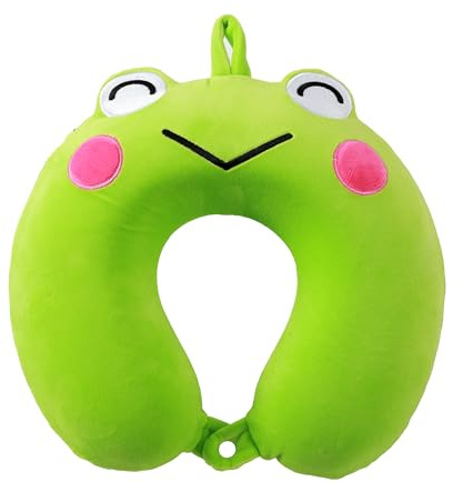 I-TOTAL® - Reisekissen für Nackenstütze, Nackenstützkissen/Kissen Lustiges Reisekissen (Froggy)