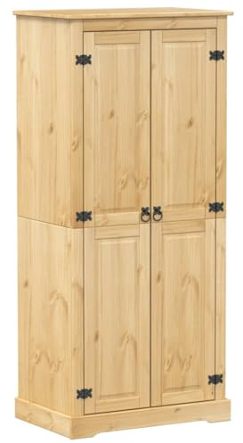 Corona Kleiderschrank, Kleiderschrank, Aufbewahrungsschrank, 76 x 50 x 170 cm, Kiefer massiv