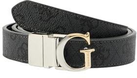 GUESS Gürtel Adjustable & Reversible Pant Belt H25 W105 Coal Logo dunkelgrau kürzbar wendbar