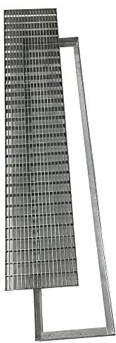 EINSIDE Griglia zincata antitacco, Griglia in acciaio zincato rettangolare, 20 x 100 cm