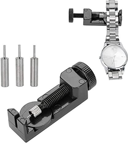 Uhrmacherwerkzeug für Uhrarmband Reparatur, Strap Kettenbolzen Entferner Reparatursatz Werkzeug mit 3 Extra Pins für Uhrmacher, Watch Tool Kit für Uhrmacher(Black)