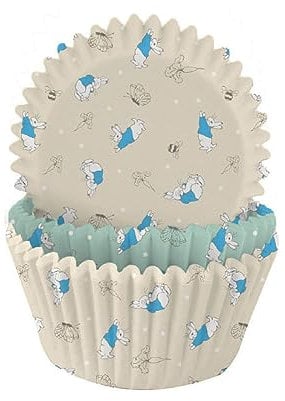 Anniversary House Peter Rabbit Cupcake Cases, Cream White, 3.2 x 4.8cm (1.25 x 1.8)