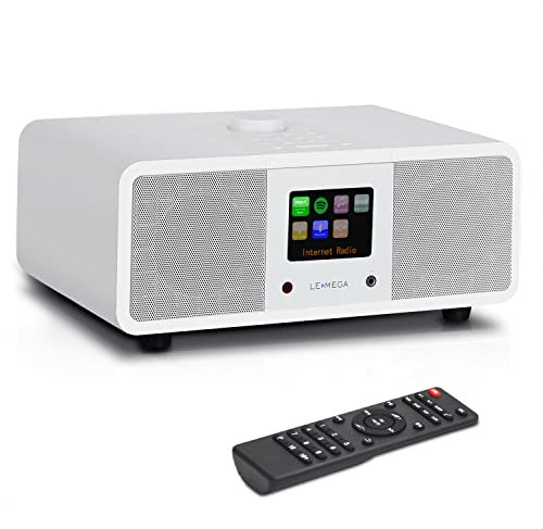 LEMEGA M3i Smart Speaker,Stereo WIFI Internet/DAB/DAB+/FM Digital Radio,Bluetooth Speakers,Spotify Connect,Headphones-output,AUX-In,USB MP3,20 Presets,Clock,Alarms,IR Remote and App Control–Walnut