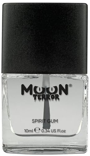 Moon Terror Gomma da masticare Pro FX Spirit | SFX Trucco per Halloween, Colla per il corpo per protesi Gioielli glitter Parrucche per capelli Trucco per effetti speciali, Chiaro, 10 ml