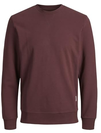JACK & JONES Jjebasic Sweat Crew Neck Noos Felpa, Rosso (Port Royale), S Uomo