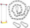 yeestone Heavy Duty Chain, 1m Metal Chain, Stainless Steel Chain with 2 Carabiners, Galvanised Chain for Swing, Bird Feeders, Billboards, Gate, Bin(Silver)