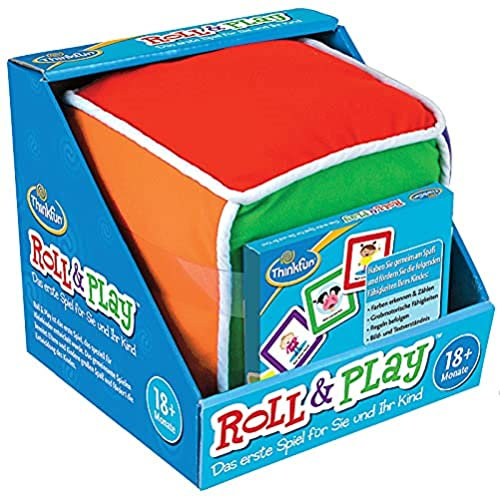 ThinkFun 76479 Roll & Play - Das erste Spiel für Sie und Ihr Kind, eine toller Plüschwürfel mit unterschiedlichen Handlungen für Sie und Ihr Kind ab 18 Monaten