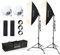 Kit di illuminazione softbox, SKYTEX kit di illuminazione continua per fotografia con softbox da 2 x 20 x 28 pollici | 2 lampadine LED E27 da 85 W 2700-6400 K, attrezzature per studio fotografico per