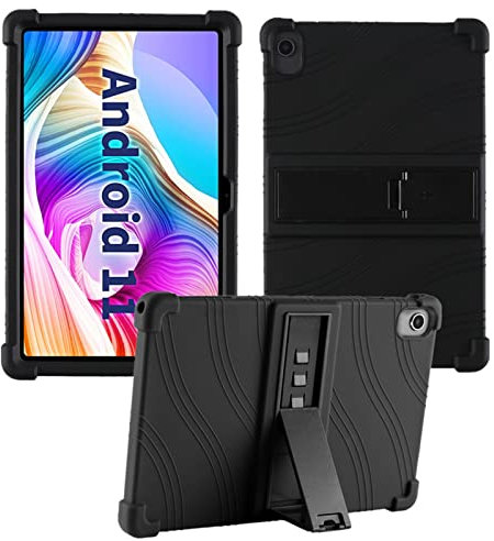 HminSen Étui pour tablette TECLAST T40 Plus/T40 Pro 10,4 Android 11, étui de protection en silicone souple avec support pour enfants (noir)