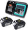 GOLEMON® 18V 5.0 Ah BL1850B Battery with DC18RC Charger Replace for Makita BL1860 BL1850 BL1840 BL1830 BL1815, Chargers DC18SF DC18RD DC18RF