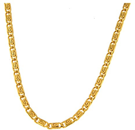 Original italienische S-Panzerkette 18kt Doublé 6mm Länge 50cm, Halskette Herren-Kette Goldkette Damen Geschenk Schmuck ab Fabrik Italien tendenze
