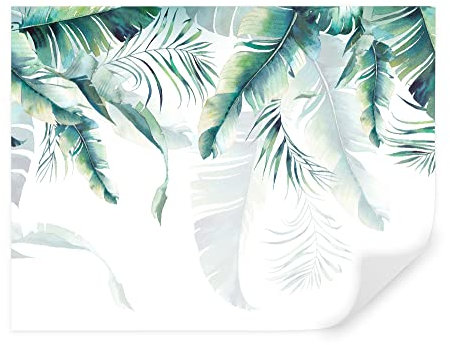 Tapeko Papier Peint Jungle 360x250 cm style 3D Jungle Tropiques Palmiers Feuillage Arbres Nature Papier Peint intissé pour Chambre Salon Personnalisé Décoration Murale u03394