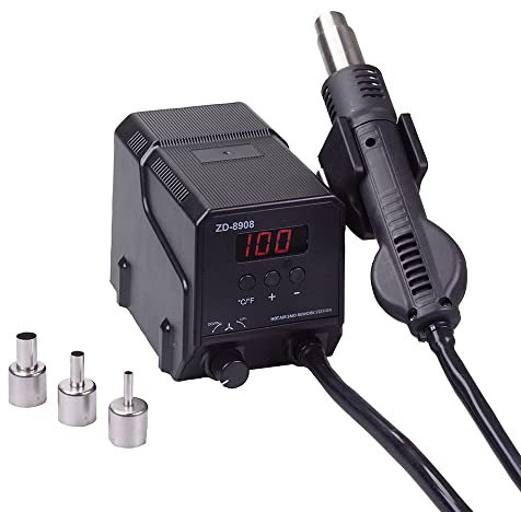 300W Heißluft-SMD Rework Station 500°C Digitalanzeige inkl. 3 Düsen