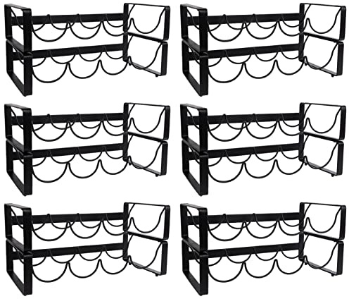 Novaliv Flaschenregal für 48 Flaschen Weinregal schwarz Metall stapelbar 11x40x20 Weinflaschenregal Weinhalter Weinregal stehend Weinständer Getränke Regal Flaschenregal stapelbar Flaschenregale