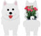 kyaoayo Pot de fleurs avec chien mignon, pot de fleurs, récipient de rangement en forme d'animal, pour l'intérieur et l'extérieur, décoration de jardin (samoyède)