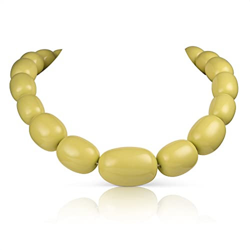 ZAVANA Große Statement-Halskette für Damen und Teenager-Mädchen, handgefertigte Boho Chic Chunky Halskette für Frauen, klobige grüne Kette, eleganter Bohemian Modeschmuck für Frauen