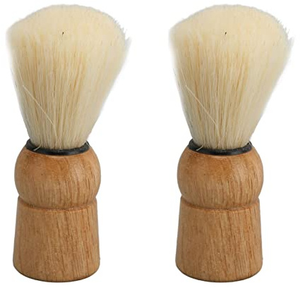 Sonew 2 Stück Rasierpinsel Herren mit Holzgriff, professionelle Shaving Brush mit synthetischen Borsten, Rasierschaumpinsel für den Heimsalon