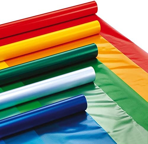 Favorit Packung mit 50 Rollen aus transparentem Polypropylen, Orangenhaut-Optik in verschiedenen Farben, Rolle 5 m, Höhe 45 cm, nicht selbstklebend