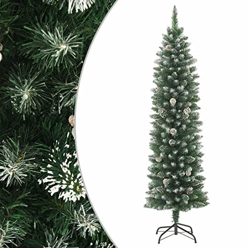NAMUlA Schlanker Weihnachtsbaum, künstlicher traditioneller Weihnachtsbaum, schmaler Weihnachtsbaum mit Ständer, für drinnen und draußen, Weihnachtsdekoration, 120 cm, PVC Fashionable