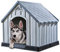 BaraSh Hundehütte Grau 92x87x91 cm HundehüTte Outdoor Winterfest Kunststoff Hundehaus Indoor HundehüTte Isoliert