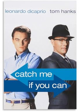 Catch Me If You Can Film Poster Dekorative Malerei Leinwand Wandkunst Wohnzimmer Poster Schlafzimmer Malerei 24x36inch(60x90cm)