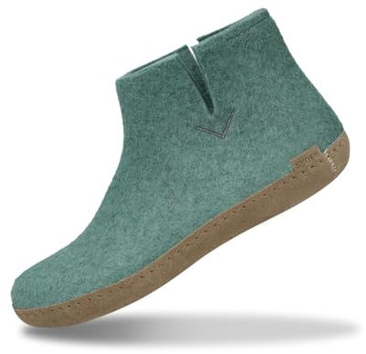 GLERUPS Stiefelpantoffeln Damen und Herren mit Ledersohle (Nordsee) | Bequeme Slipper-Stiefel für Damen und Herren | Kuschelige Herren und Damen Stiefelpantoffeln
