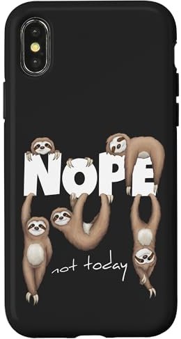 Hülle für iPhone X/XS Nö Nicht Heute | Nope Not Today | entspannt faules Faultier