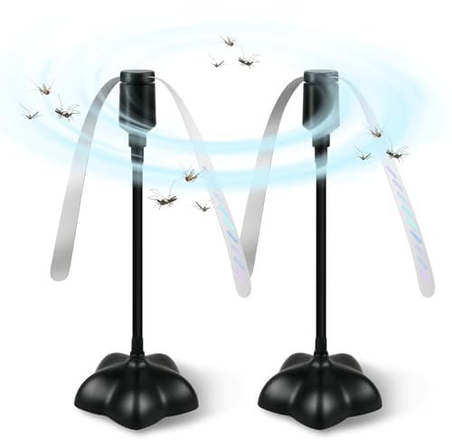 ConBlom Ventilatore Repellente per Mosche da 2 Pezzi, Ventilatori Portatili per Tavoli, Ventilatore Repellente per Zanzare e Parassiti Fly Away per Ristoranti, Picnic, Feste (Nero)