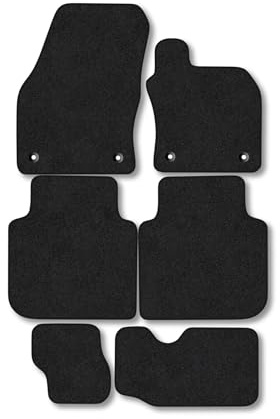 VW Tiguan Allspace (2018+) Car Mats Accessories Tailored Fit Carpet Floor Mats Non Slip Black Trim Full Coverage Compatible Accessory Front Rear Set Anti Slip Granulated Backing Hand-Finished Clips
