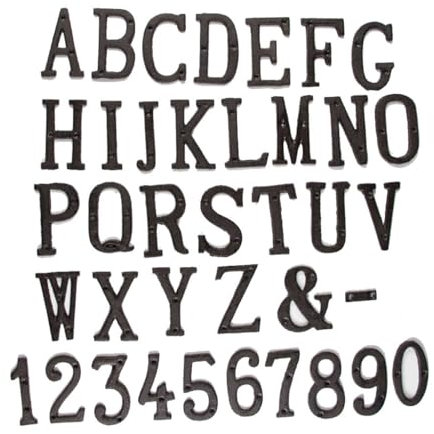 8cm Industrial Cast Iron Letters Number, DIY Letter Wall Decoration Phone Letter Plate For Cafe Bar And Restaurant, 1pcs (Color : X)