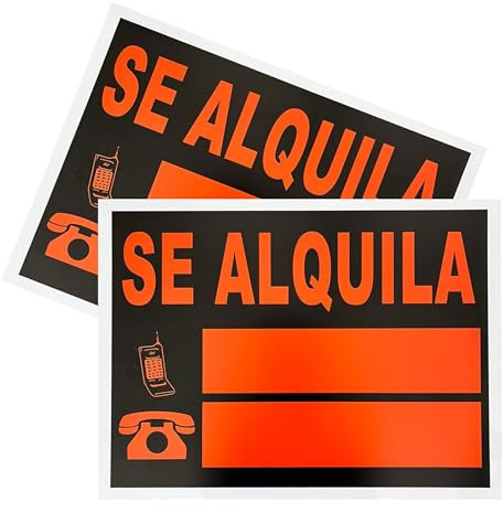 GREENLU PLANET Cartel Se Alquila para Interior y Exterior | Letrero Se Alquila Resistente PVC | Grande | 40cm x30cm | Cartel Inmobiliaria | Color Llamativo Reflectante | Pack 2UN