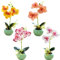 MANOPRANA 4 StüCk KüNstliche Orchideen Im Topf Orchideen KüNstlich Kunstblume Orchidee KüNstliche Blumen Im Topf KüNstliche Pflanzen GrüNer Keramik Blumentopf FüR Home Balkon Hochzeit Garden Decor（B）