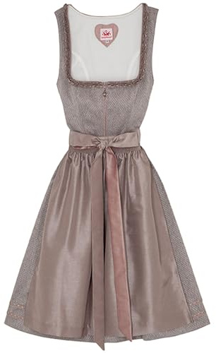 Spieth & Wensky - Damen Trachten Dirndl in großen Größen, Diva, Größe:40, Farbe:Taupe (4454)