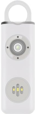 VUIUYOIES Porte-clés compagnon de sécurité personnelle, fonction lampe de poche, ensemble de défense ABS, porte-clés de défense personnelle pour femmes, blanc