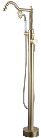 XJTNLB Mitigeur Baignoire Ilot Or Brossé Mitigeur Monocommande Bain Douche Robinet Douche Baignoire Robinet Melangeur Salle de Bain Douche