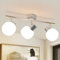 Deboola Deckenstrahler 3 Flammig Deckenleuchte Flur - Deckenlampe Weiß Deckenspots Vintage Glas E14 Strahler Innen Morden Design 350°Schwenkbar Spots für Schlafzimmer Wohnzimmer(Ohne Leuchtmittel)