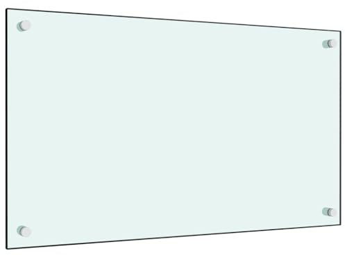 Myheimly Küchenrückwand Spritzschutz Fliesenspiegel Glasplatte Rückwand Herdspritzschutz Wandschutz Herd Küche Hartglas Weiß,70 x 40 cm
