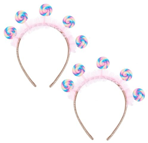 HOBBIESAY 18cm Lollipop Kopfbedeckung Bunte Cartoon Geburtstagsparty Haar Accessoire Kawaii Prinzessinnen Kopfbedeckung Für Frauen Süßigkeiten Mottoparty Cosplay Outfit