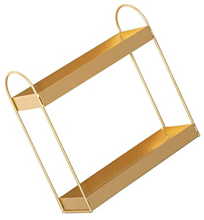 DECOMELODY Zweistöckiges Goldenes Organizer Regal aus 1 Stück Badezimmer und Desktop Lagerregal Dekorativer Kosmetik Organizer für Make Up und Modern und Stabil
